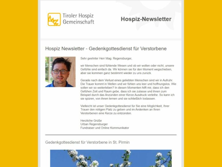 Screenshot Hospiz Newsletter - März